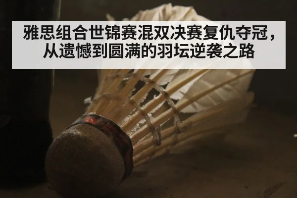 雅思组合世锦赛混双决赛复仇夺冠,从遗憾到圆满的羽坛逆袭之路